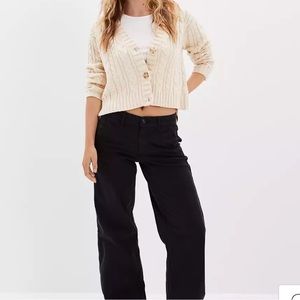 American Eagle Crop Cable Knit Cardigan